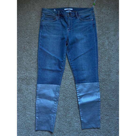 NWT Sam Edelman The Kitten Mid Rise Skinny Ankle Jeans Blue/Silver Women's 12/31 - Picture 2 of 11